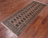 Light Brown Bokhara Handmade Wool Runner Rug - 2' 8" X 7' 1"