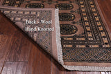 Light Brown Bokhara Handmade Wool Runner Rug - 2' 8" X 7' 1"