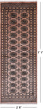 Light Brown Bokhara Handmade Wool Runner Rug - 2' 8" X 7' 1"