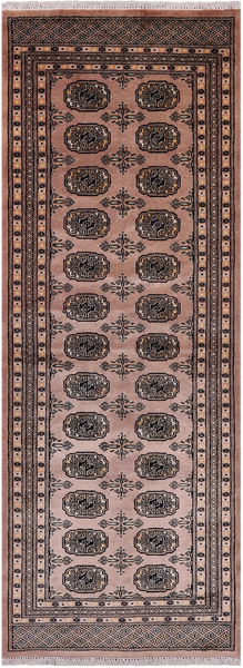 Light Brown Bokhara Handmade Wool Runner Rug - 2' 8" X 7' 1"