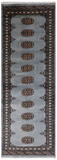 Grey Bokhara Hand Knotted Wool Runner Rug - 2' 6" X 7' 5"