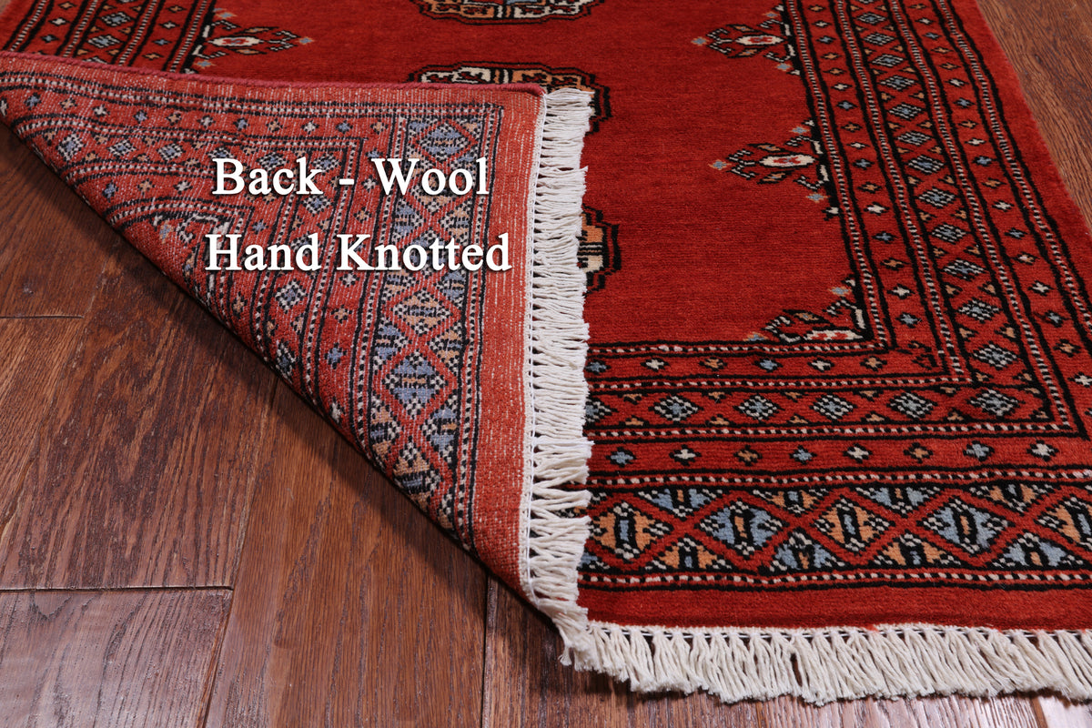 Rust Bokhara Handmade Wool Runner Rug - 2' 6" X 6' 9"