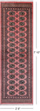 Pink Bokhara Hand Knotted Wool Runner Rug - 2' 6" X 7' 10"