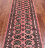 Pink Bokhara Hand Knotted Wool Runner Rug - 2' 6" X 7' 10"
