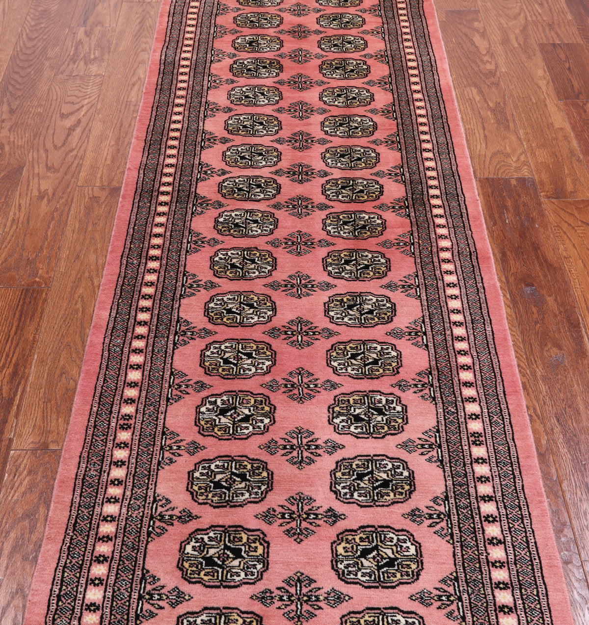 Pink Bokhara Hand Knotted Wool Runner Rug - 2' 6" X 7' 10"