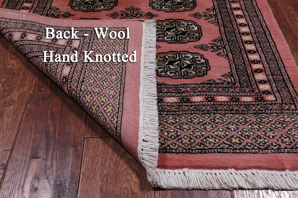 Pink Bokhara Hand Knotted Wool Runner Rug - 2' 6" X 7' 10"