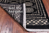 Black Bokhara Handmade Wool Runner Rug - 2' 6" X 8' 0"