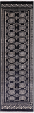 Black Bokhara Handmade Wool Runner Rug - 2' 6" X 8' 0"