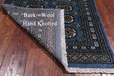 Blue Bokhara Hand Knotted Wool Runner Rug - 2' 6" X 7' 11"