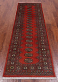 Rust Bokhara Handmade Wool Runner Rug - 2' 6" X 8' 0"