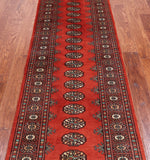 Rust Bokhara Handmade Wool Runner Rug - 2' 6" X 8' 0"