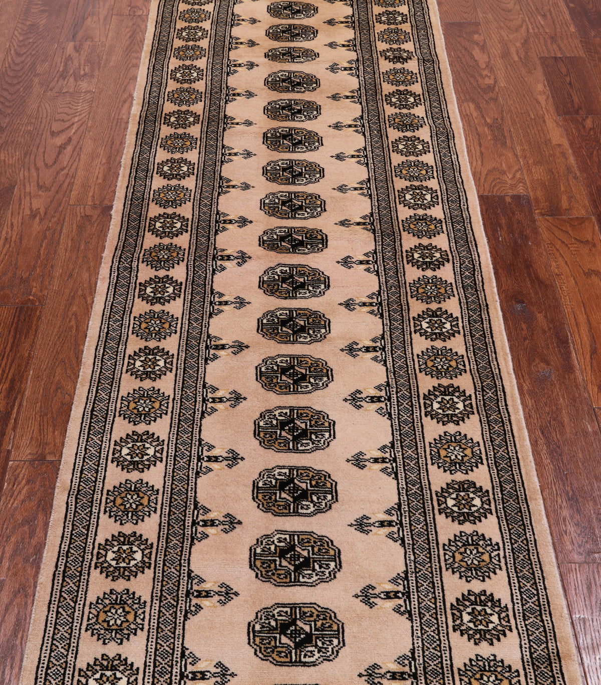 Beige Bokhara Hand Knotted Wool Runner Rug - 2' 7" X 9' 2"