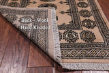 Beige Bokhara Hand Knotted Wool Runner Rug - 2' 7" X 9' 2"
