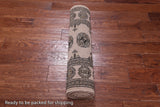 Beige Bokhara Hand Knotted Wool Runner Rug - 2' 7" X 9' 2"