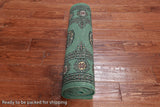 Green Bokhara Hand-Knotted Wool Runner Rug - 2' 7" X 9' 8"