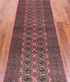 Pink Bokhara Hand Knotted Wool Runner Rug - 2' 6" X 9' 8"