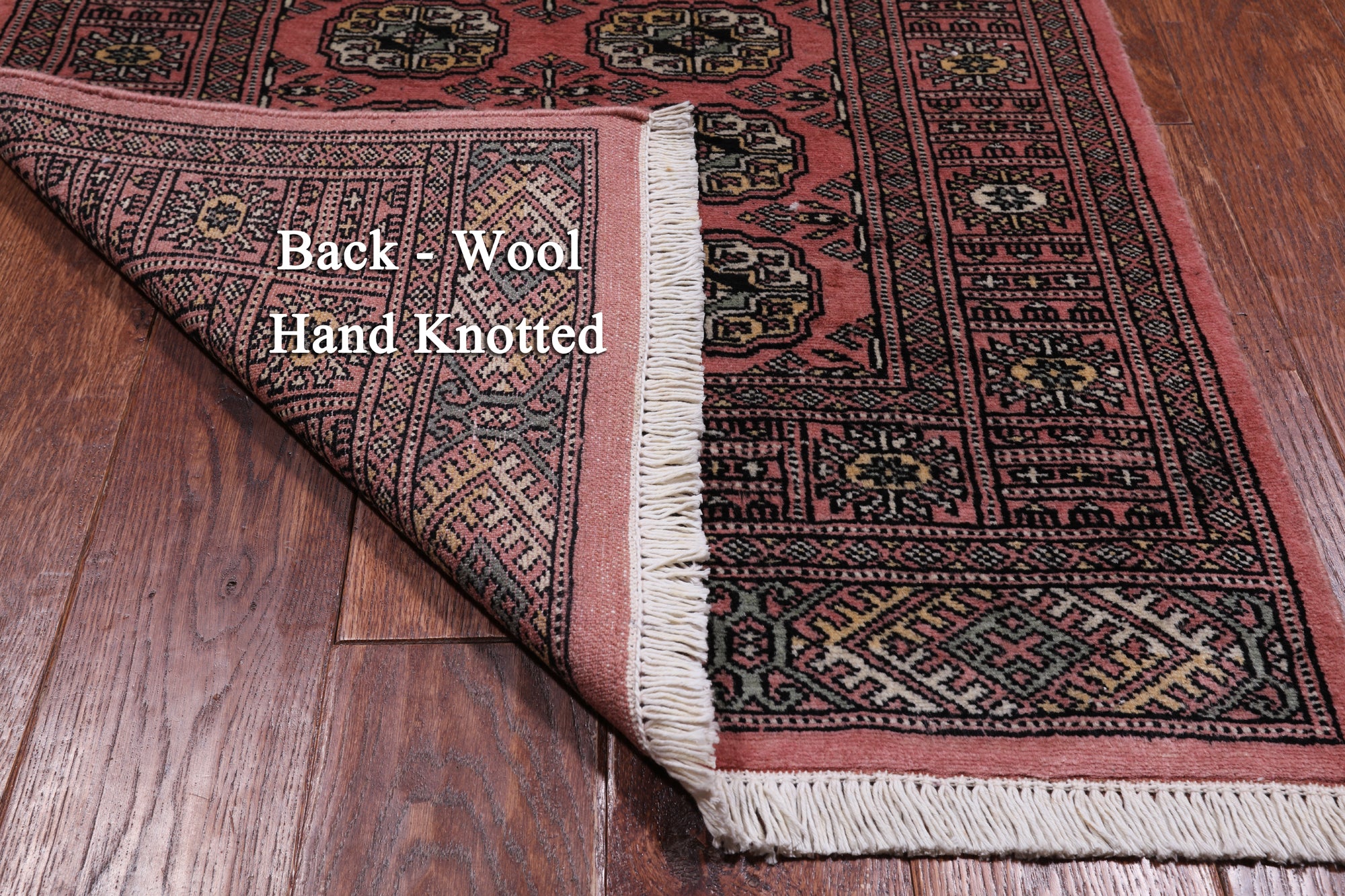 Pink Bokhara Hand Knotted Wool Runner Rug - 2' 6" X 9' 8"