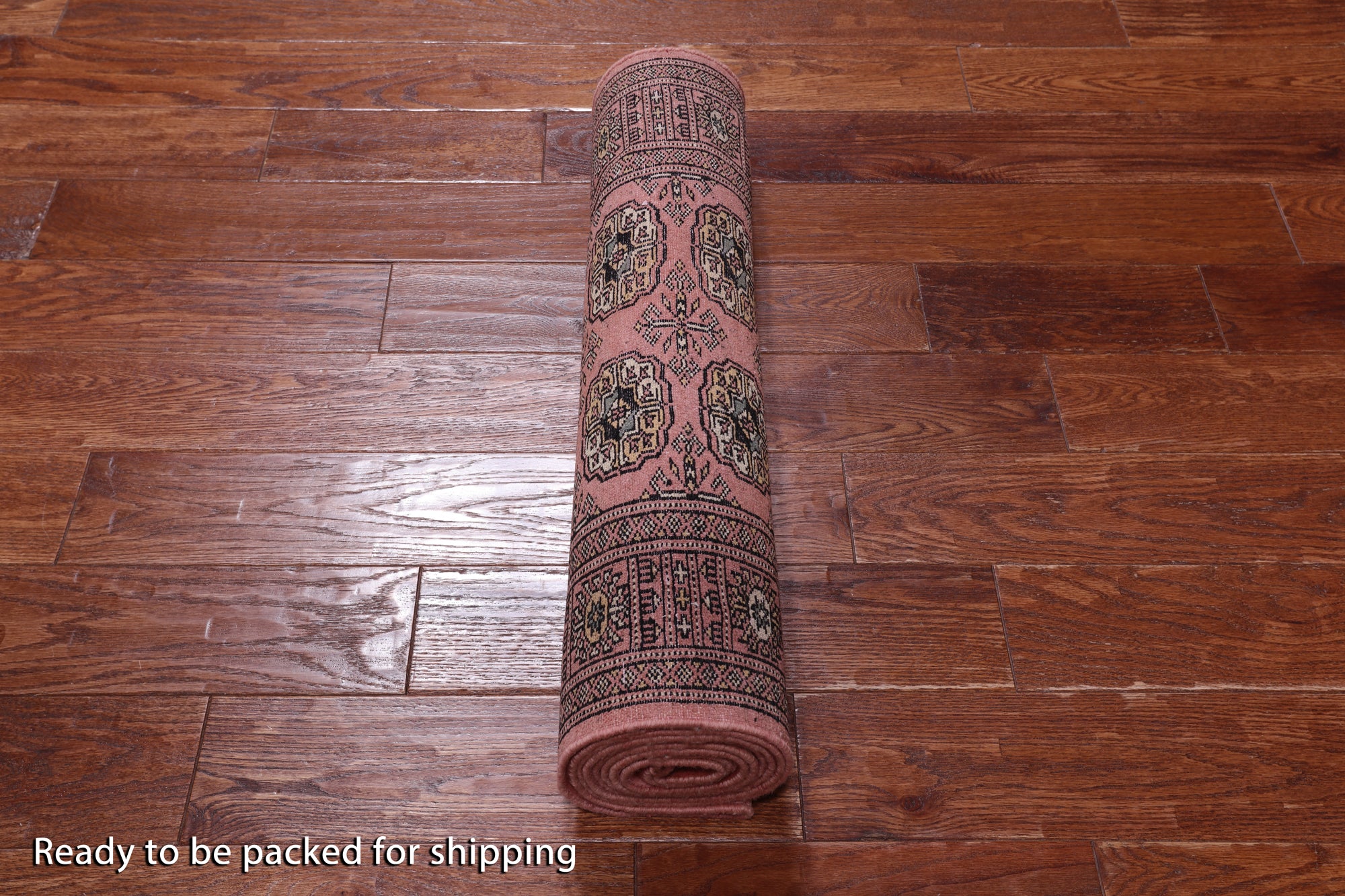Pink Bokhara Hand Knotted Wool Runner Rug - 2' 6" X 9' 8"