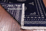 Navy Blue Bokhara Hand Knotted Wool Runner Rug - 2' 6" X 10' 0"