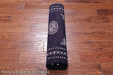 Navy Blue Bokhara Hand Knotted Wool Runner Rug - 2' 6" X 10' 0"