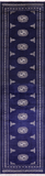 Navy Blue Bokhara Hand Knotted Wool Runner Rug - 2' 6" X 10' 0"