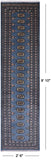 Blue Bokhara Hand Knotted Wool Runner Rug - 2' 6" X 9' 10"