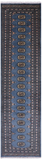 Blue Bokhara Hand Knotted Wool Runner Rug - 2' 6" X 9' 10"