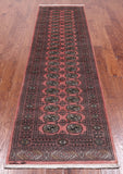 Pink Signed Bokhara Handmade Wool Runner Rug - 2' 8" X 9' 6"