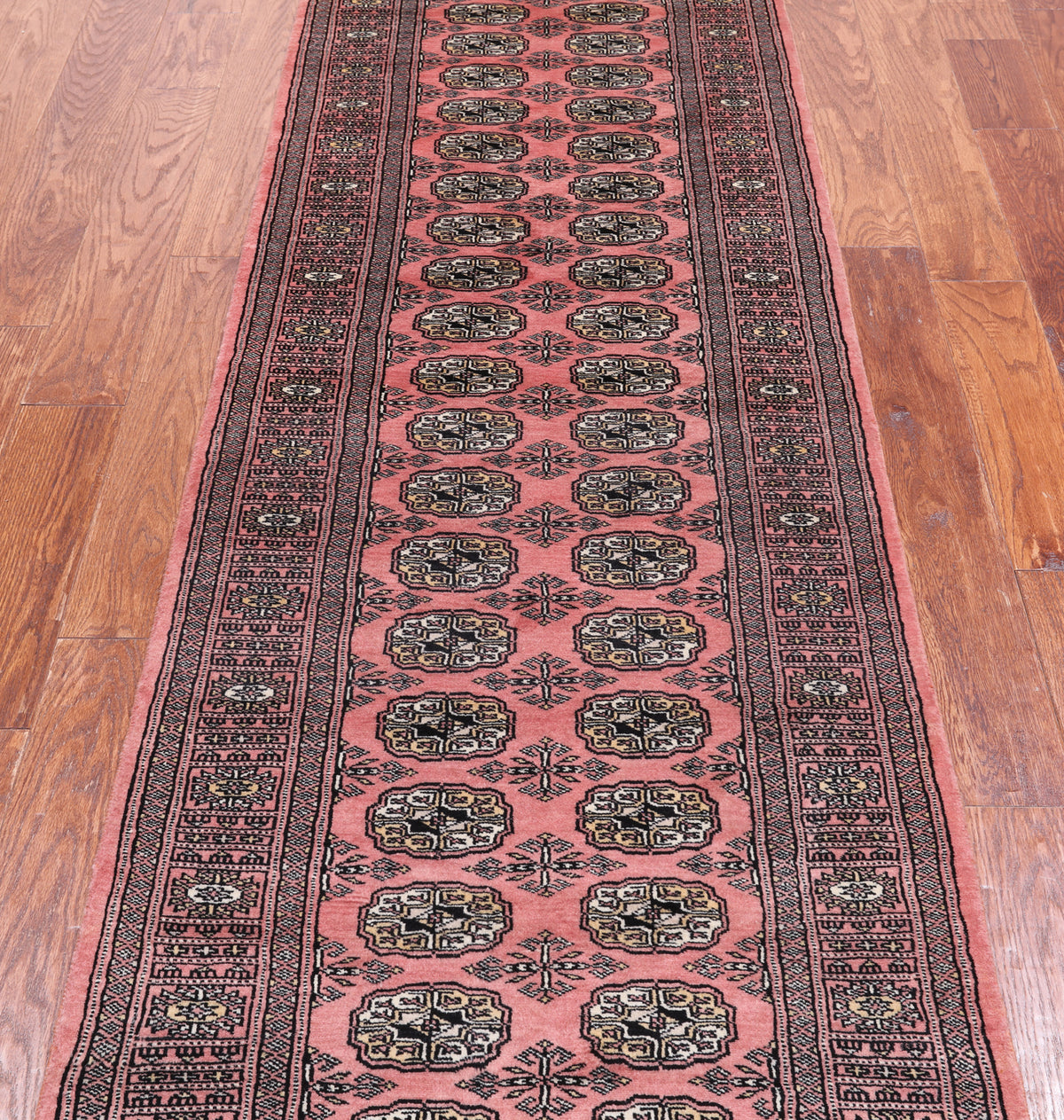 Pink Signed Bokhara Handmade Wool Runner Rug - 2' 8" X 9' 6"