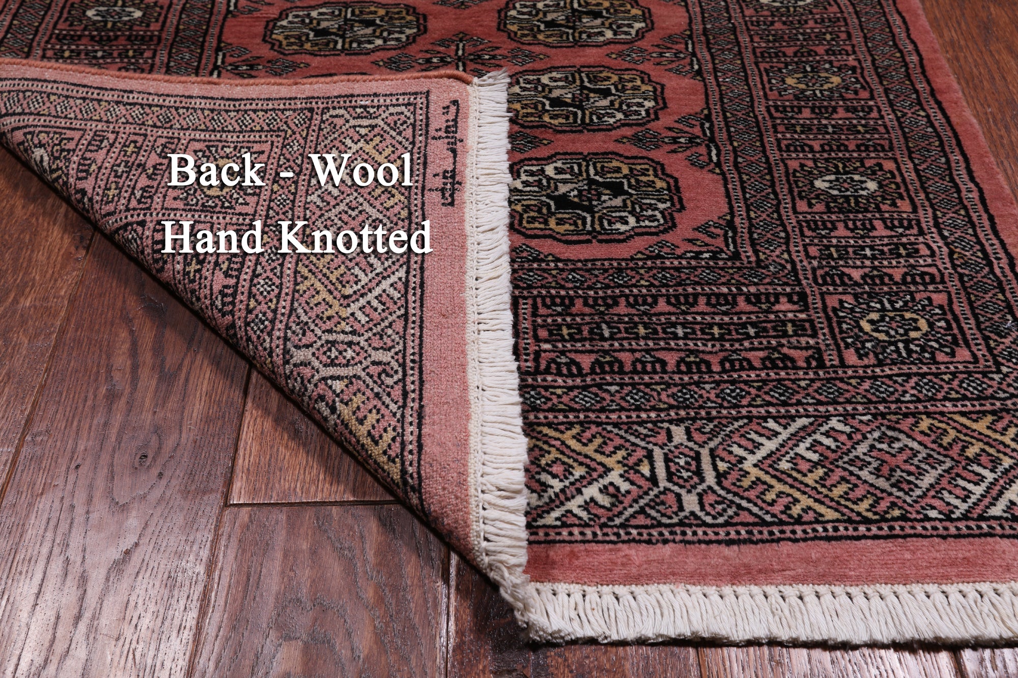 Pink Signed Bokhara Handmade Wool Runner Rug - 2' 8" X 9' 6"