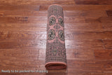 Pink Signed Bokhara Handmade Wool Runner Rug - 2' 8" X 9' 6"