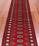 Red Bokhara Handmade Wool Runner Rug - 2' 7" X 9' 6"