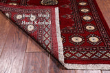 Red Bokhara Handmade Wool Runner Rug - 2' 7" X 9' 6"