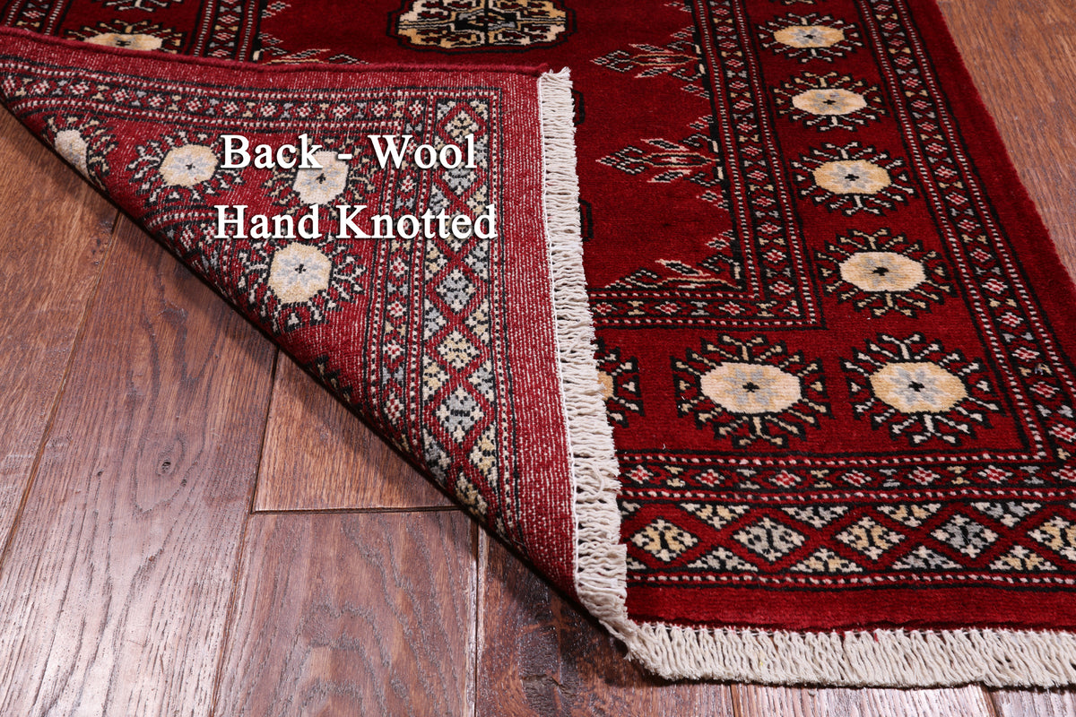 Red Bokhara Handmade Wool Runner Rug - 2' 7" X 9' 6"