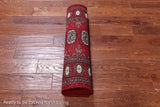 Red Bokhara Handmade Wool Runner Rug - 2' 7" X 9' 6"
