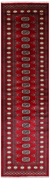 Red Bokhara Handmade Wool Runner Rug - 2' 7" X 9' 6"