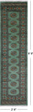 Green Bokhara Handmade Wool Runner Rug - 2' 6" X 9' 9"