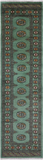 Green Bokhara Handmade Wool Runner Rug - 2' 6" X 9' 9"