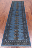 Blue Bokhara Hand Knotted Wool Runner Rug - 2' 7" X 9' 11"
