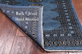 Blue Bokhara Hand Knotted Wool Runner Rug - 2' 7" X 9' 11"