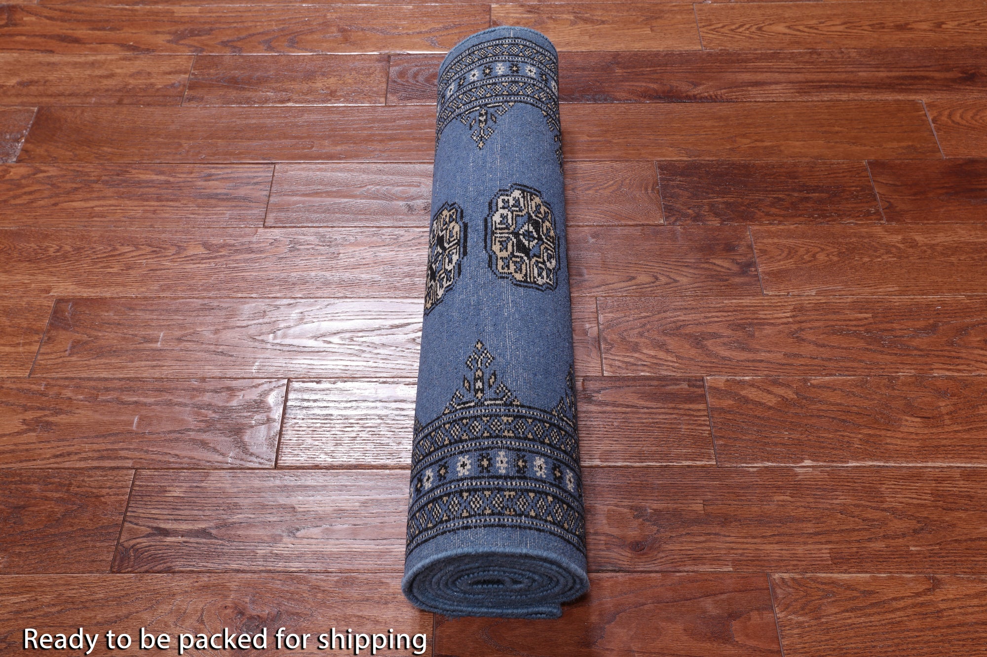 Blue Bokhara Hand Knotted Wool Runner Rug - 2' 7" X 9' 11"