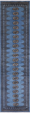 Blue Bokhara Hand Knotted Wool Runner Rug - 2' 7" X 9' 11"