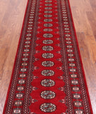 Red Bokhara Handmade Wool Runner Rug - 2' 7" X 9' 11"