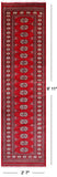 Red Bokhara Handmade Wool Runner Rug - 2' 7" X 9' 11"