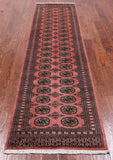 Pink Bokhara Hand Knotted Wool Runner Rug - 2' 7" X 9' 10"