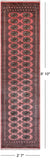 Pink Bokhara Hand Knotted Wool Runner Rug - 2' 7" X 9' 10"