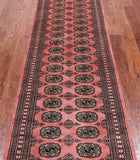 Pink Bokhara Hand Knotted Wool Runner Rug - 2' 7" X 9' 10"