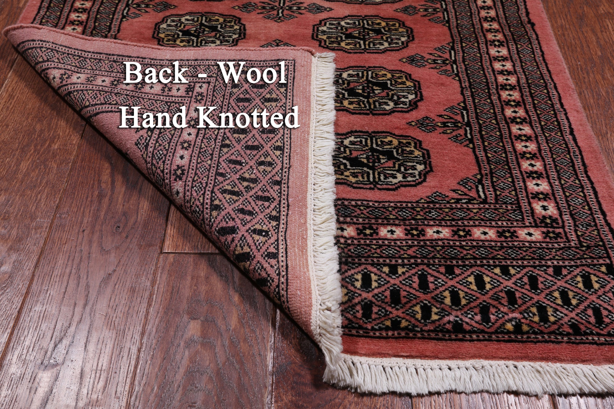 Pink Bokhara Hand Knotted Wool Runner Rug - 2' 7" X 9' 10"