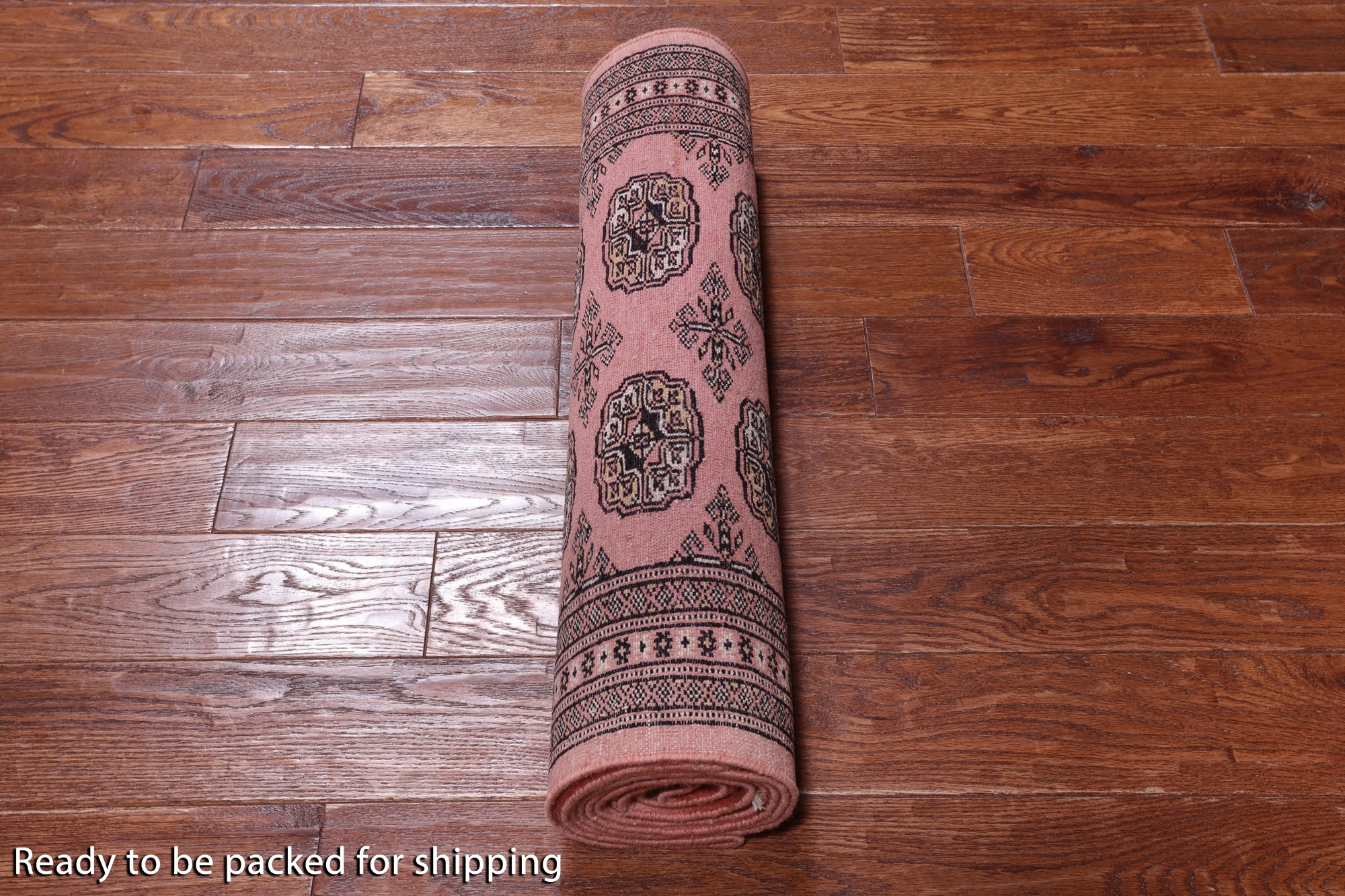Pink Bokhara Hand Knotted Wool Runner Rug - 2' 7" X 9' 10"