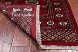 Red Bokhara Hand-Knotted Wool Runner Rug - 2' 6" X 9' 9"